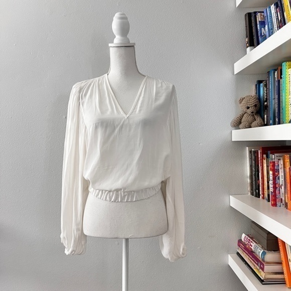 Ramy Brook gorgeous white Blouse, size XS, billowy sleeves - Picture 1 of 14